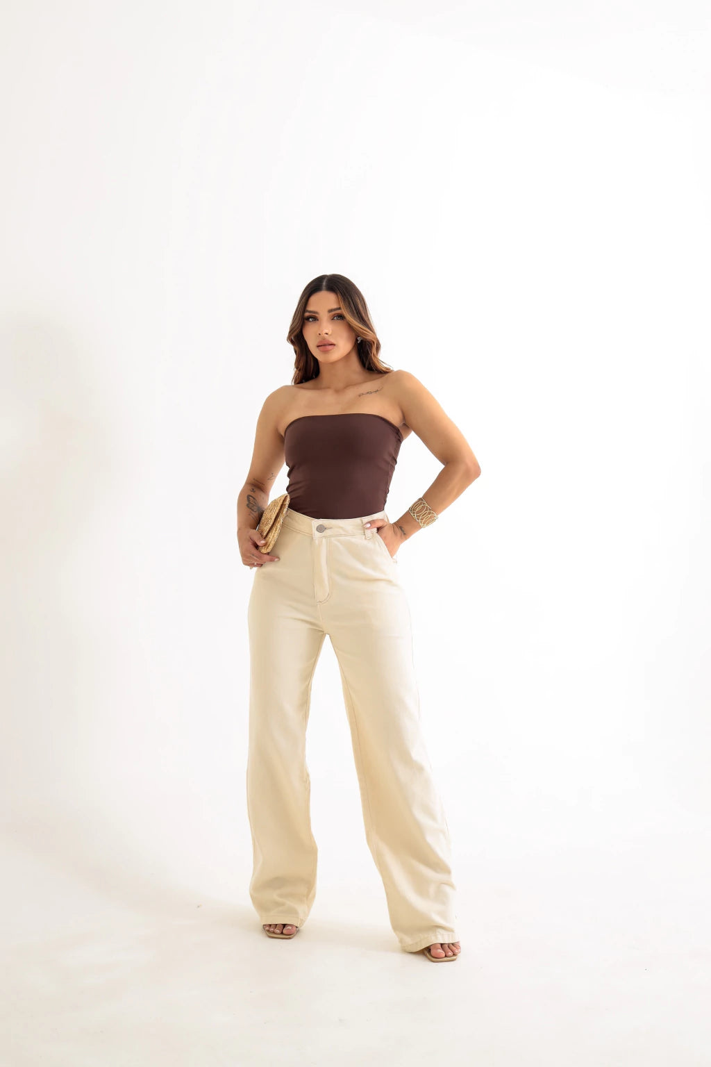 Calça Jeans Reta Off White