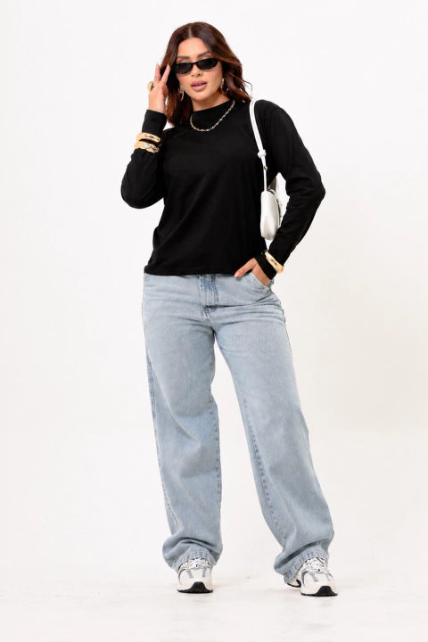 Blusa Malha Manga Longa