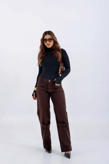 Calça Sarja com Tiras