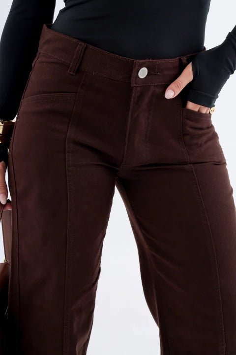 Calça Sarja com Tiras