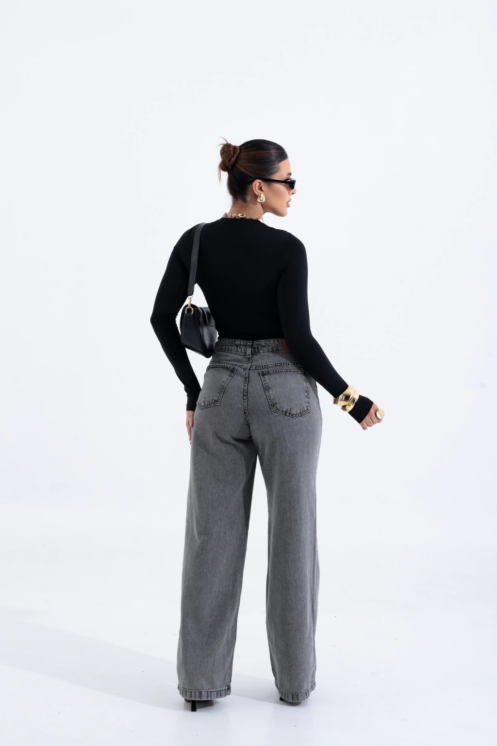 Calça Wide Leg Grafite