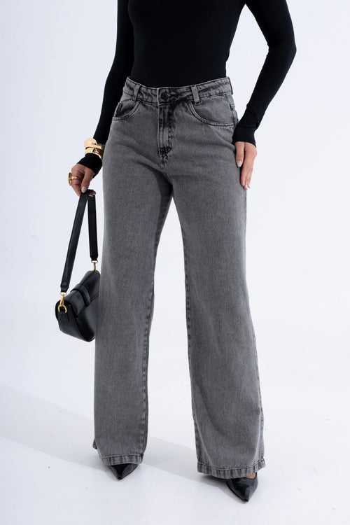Calça Wide Leg Grafite