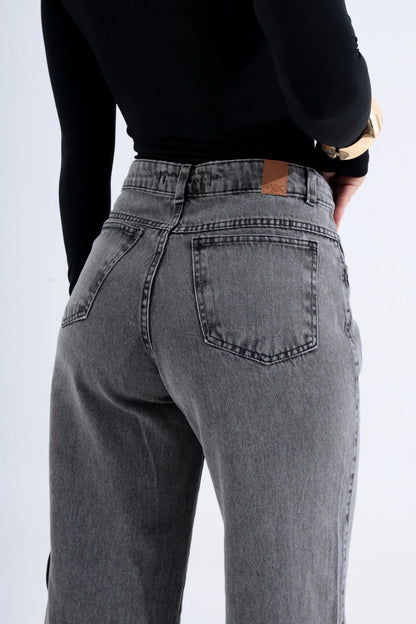 Calça Wide Leg Grafite