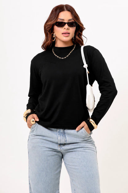 Blusa Malha Manga Longa